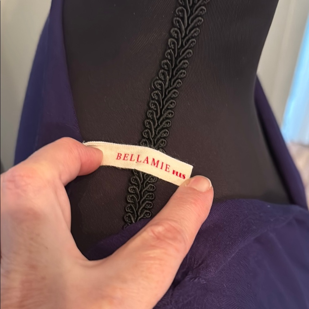 Bellamie Navy Maxi Dress with Pink and White Colorblock - Picture 2 of 7